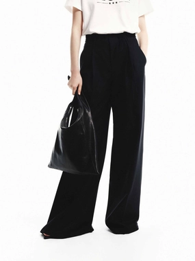 Tie Detail Wide Leg Pants Wardrobe Essential Light Fit Wear
