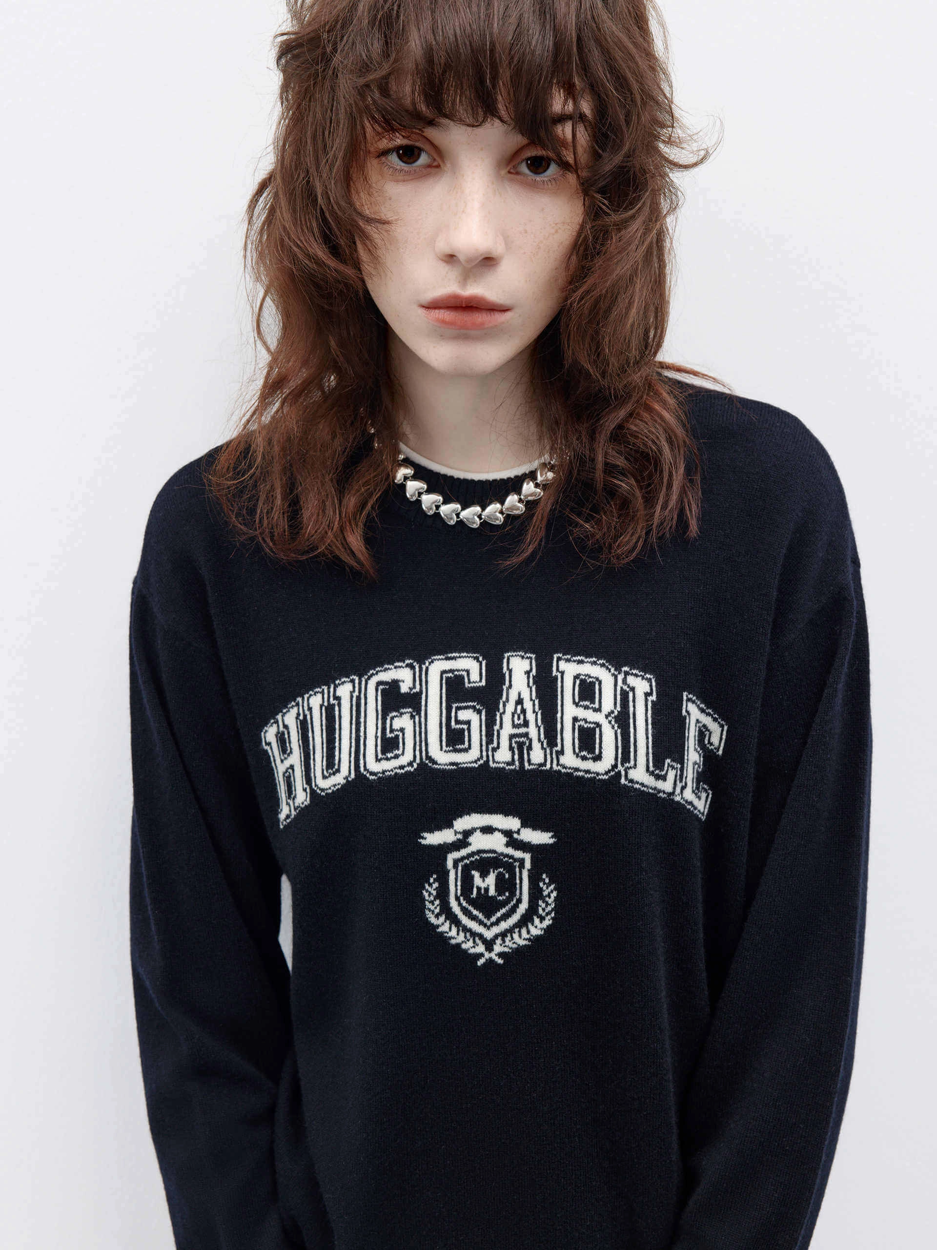 TurtleneckDesign Letter Jacquard Wool Sweater