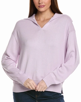 Lafayette 148 New York Drop Shoulder Silk-Blend Sweater Ribbed cuff Winter Fashion
