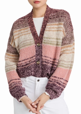 Soft Texture Warm Layer Lara Cardigan In Multi