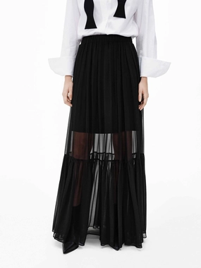 Silk Chiffon Maxi Skirt Water resistant coating