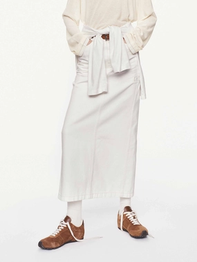 White Denim Straight Skirt NonChafingEdges