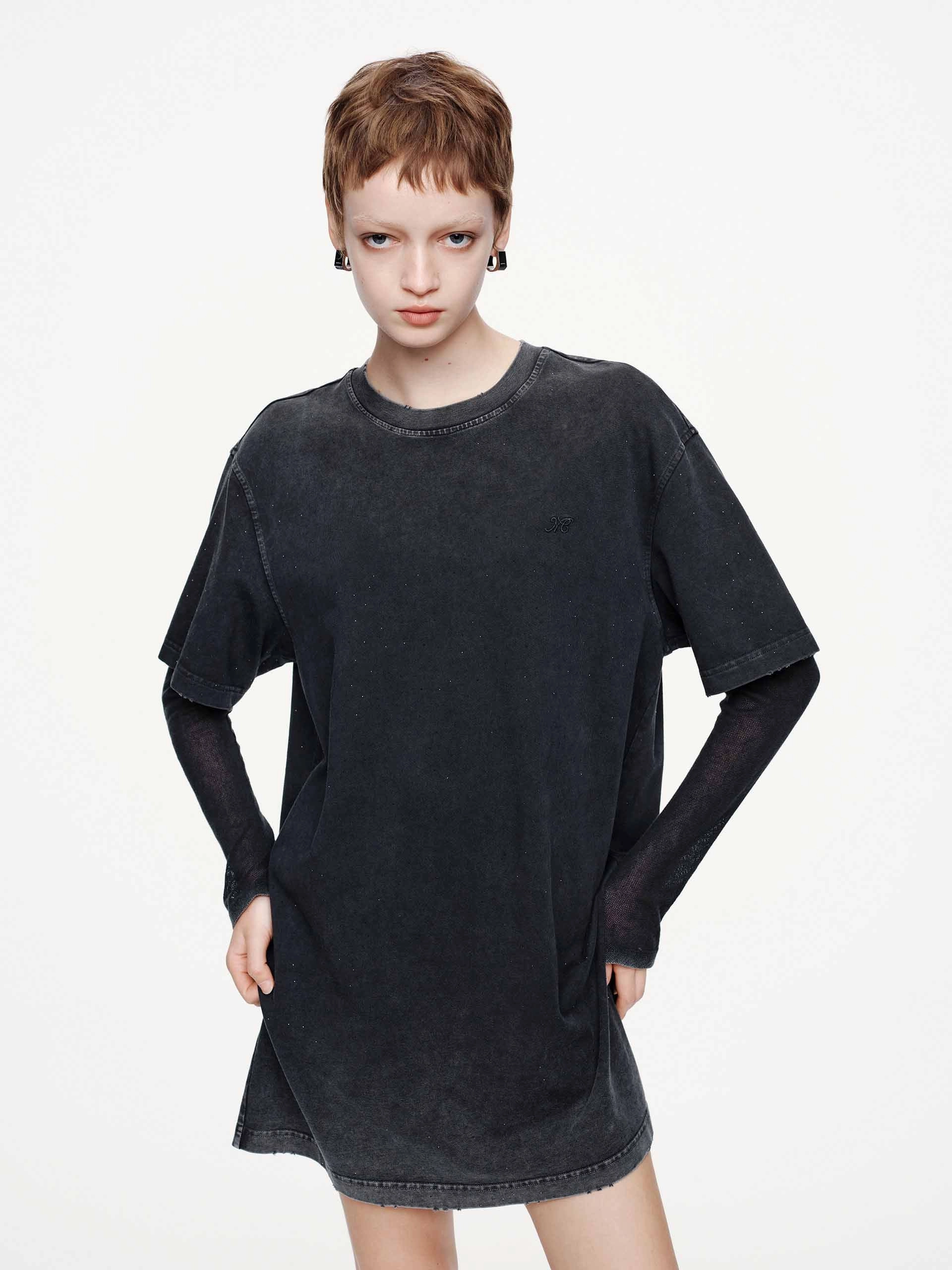 Durable-Fabric Hotfix Rhinestone T-shirt Dress