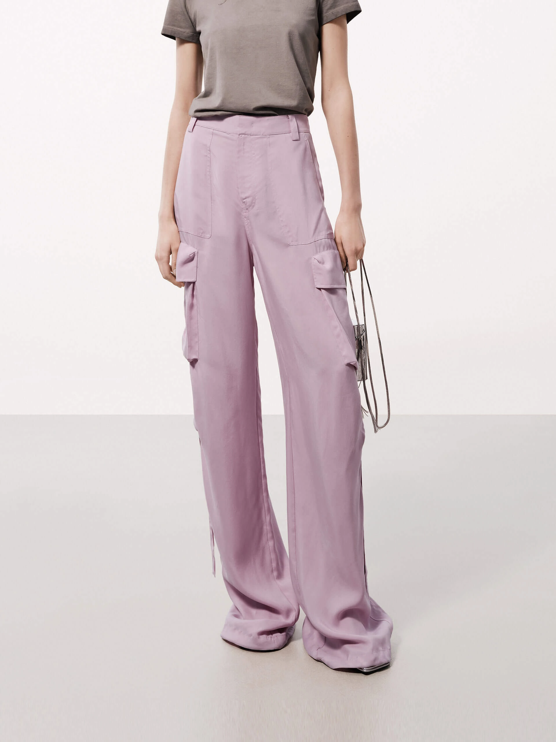 Straight Cargo Style Pants No Gap Waist Construction