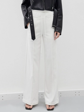Drawstring Casual Trousers in Cotton Customizable length