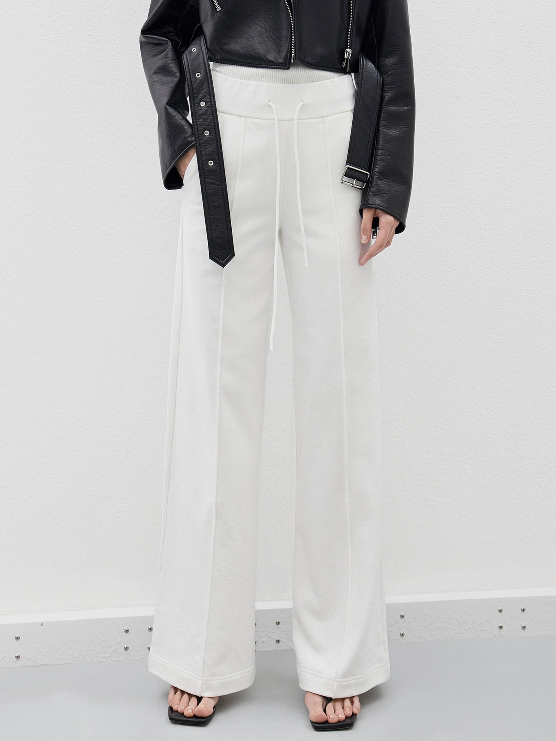 Drawstring Casual Trousers in Cotton Customizable length