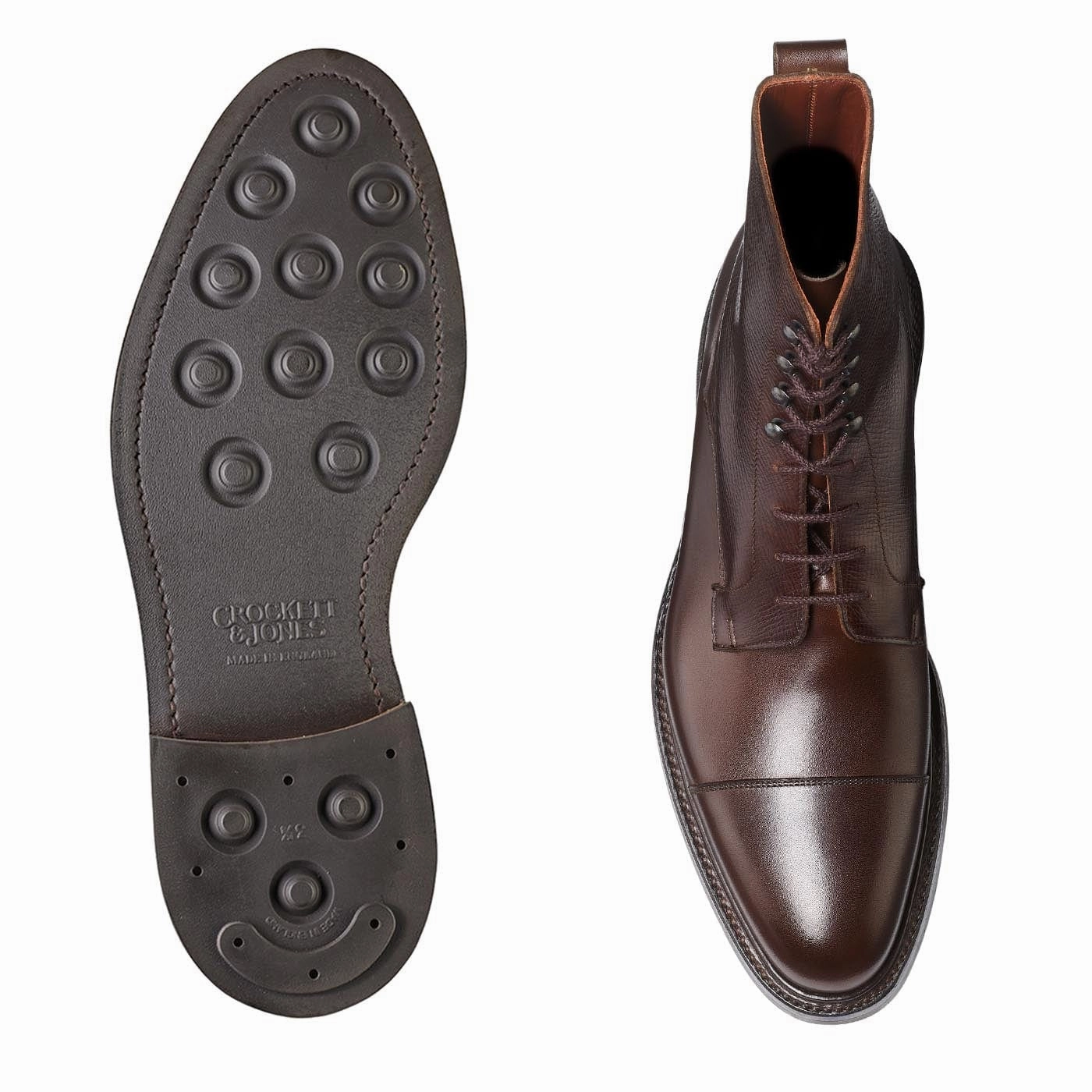 Perth Coffee Antique Calf & Dark Brown Willow Grain Water Resistant