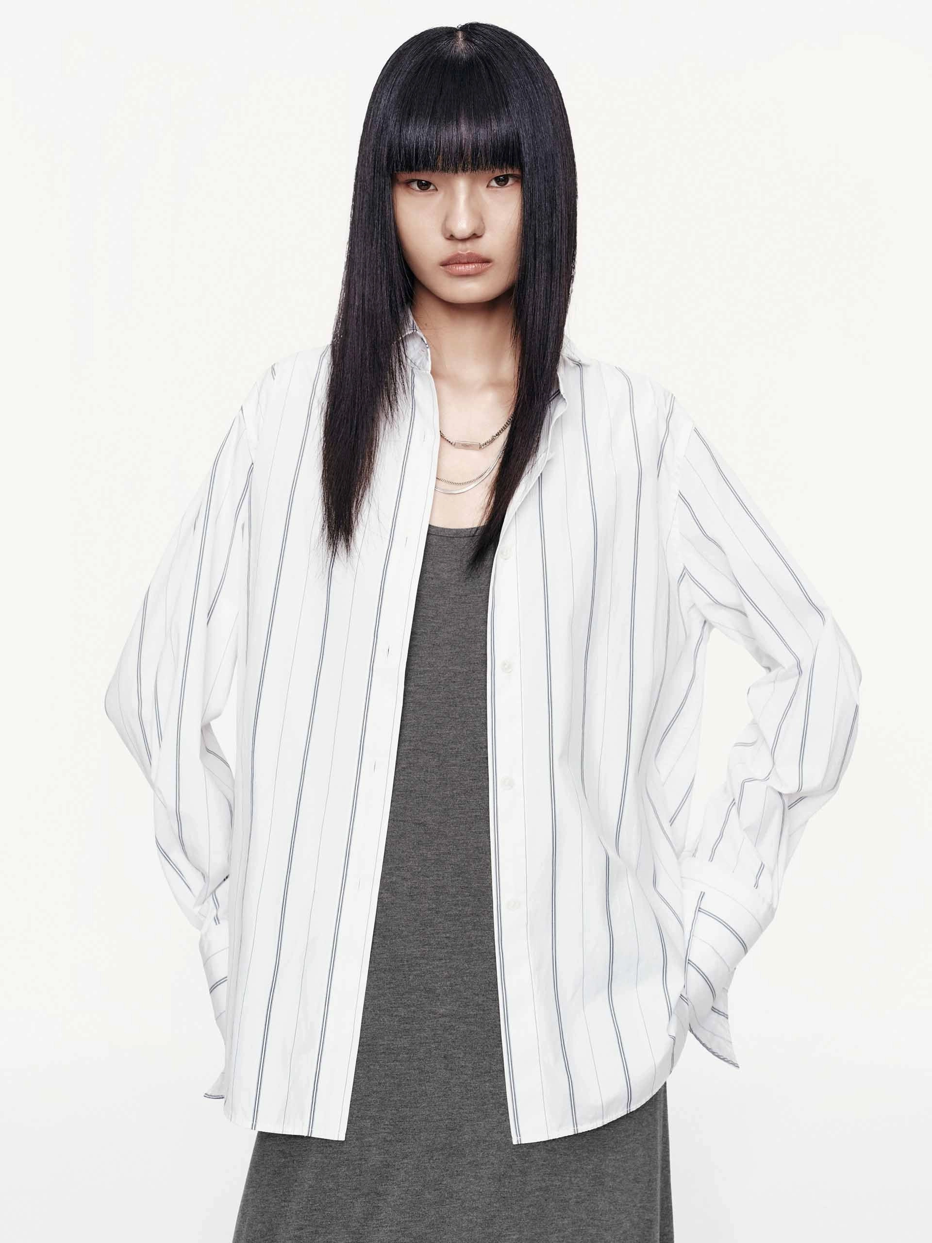 LongWearingComfort Pinstripe Pure Cotton Shirt
