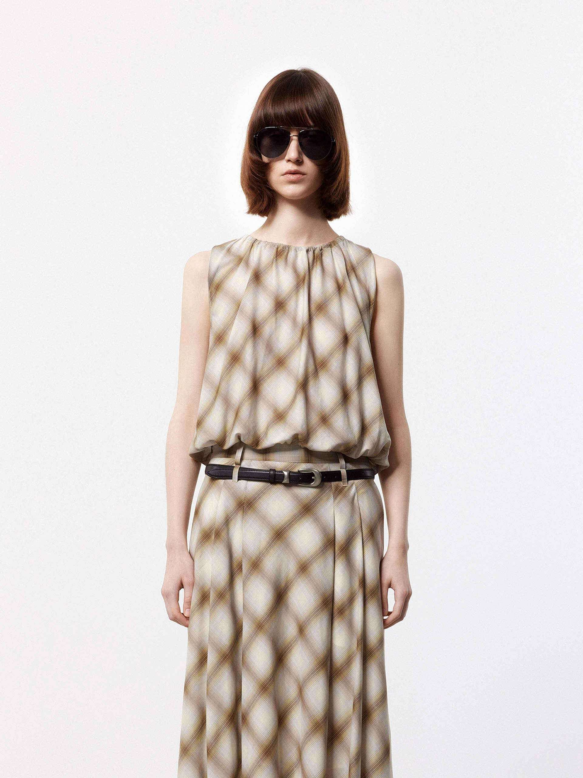 Plaid Sleeveless Top MultipanelLayout