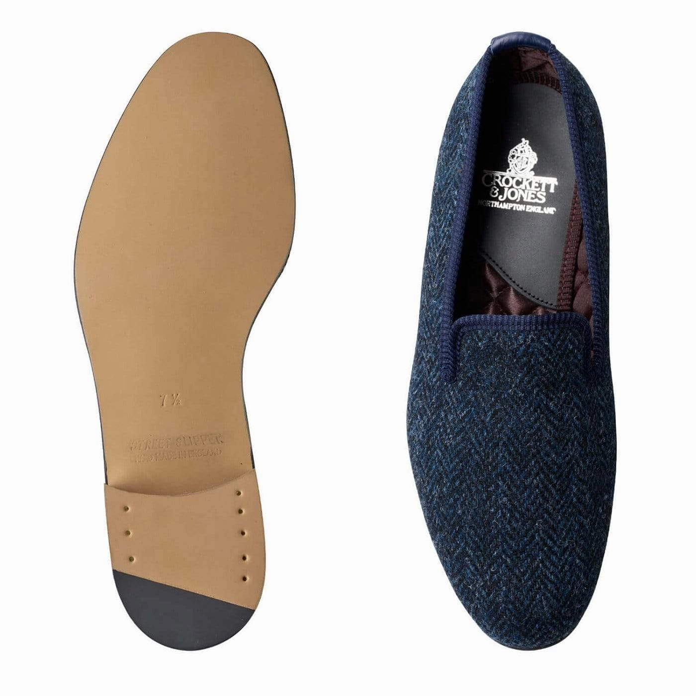 Slip Fit Comfort Beach Ready Plain Albert Navy Harris Tweed