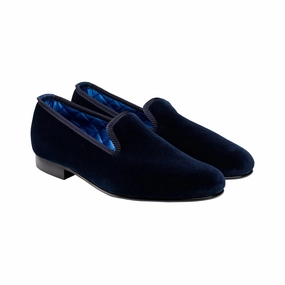 Plain Albert Navy Velvet (Mens) Instant Wear