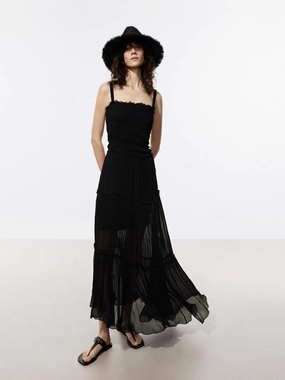 Pleated Detail Chiffon Dress relaxed shape