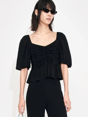 Pleated Detail Silk Top FlexibleMobility SolarReflectiveFinish