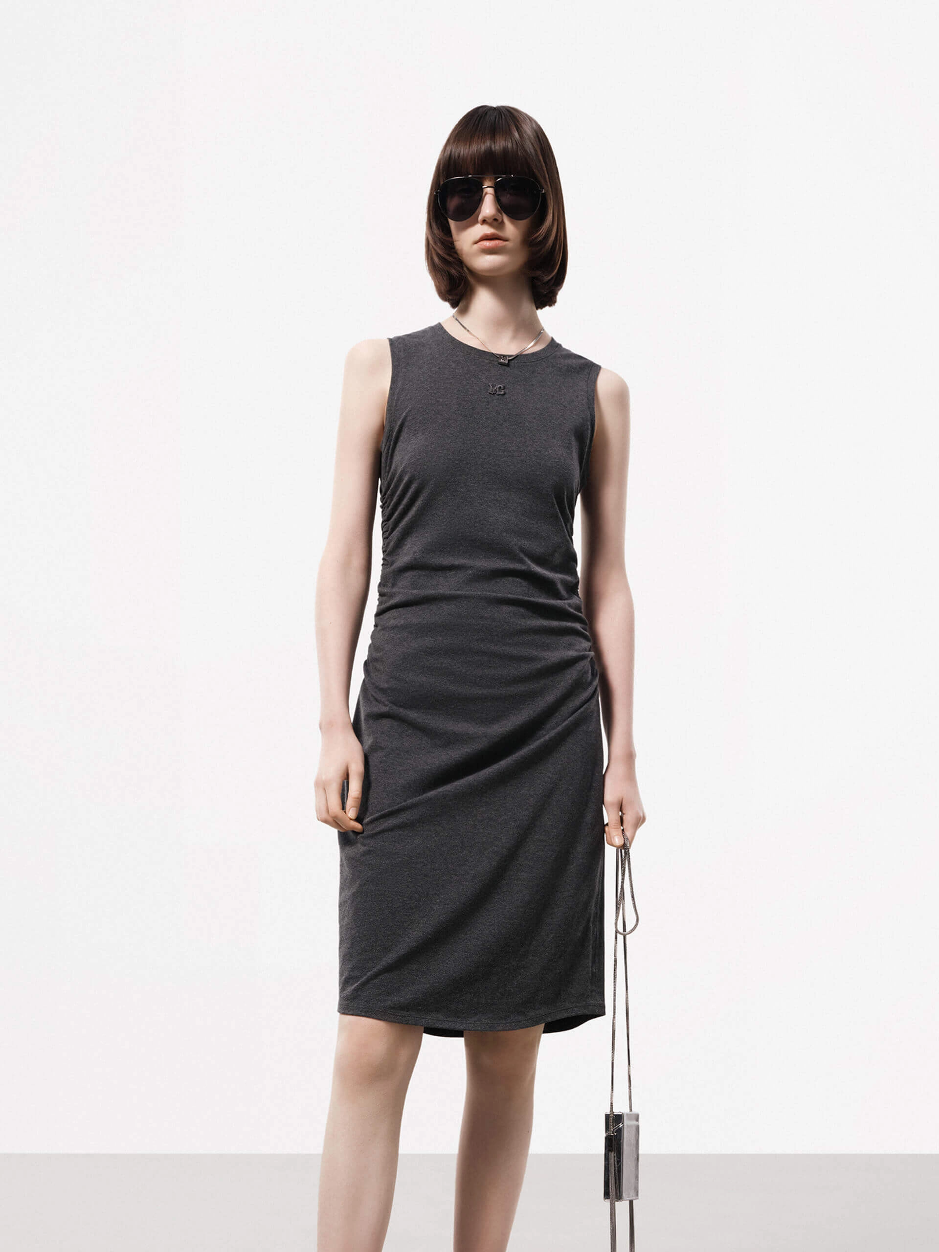 Pleated Waist Midi Dress Pleated design Effortless Comfort
