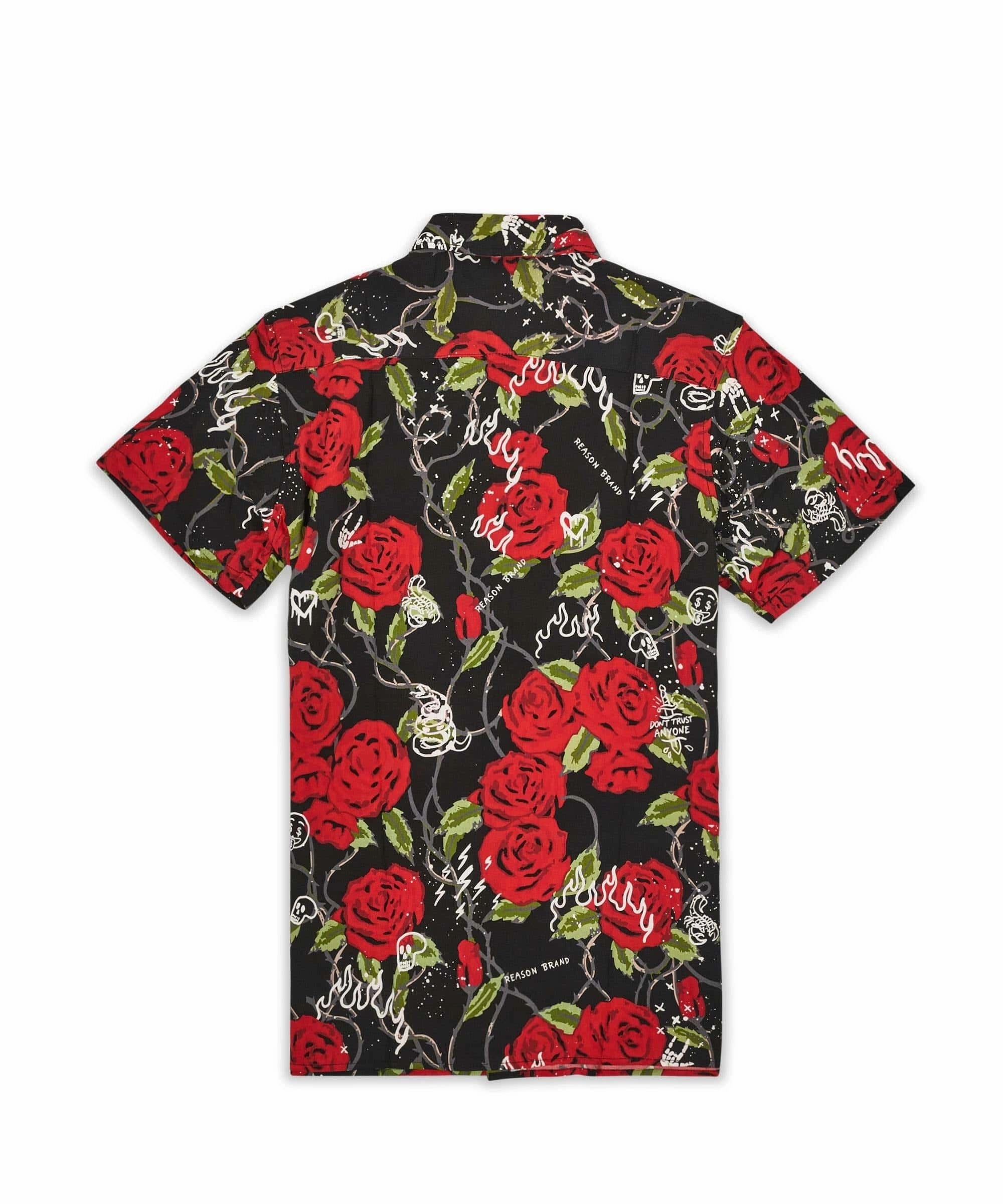 Plus Size Harper Rose Allover Print Short Sleeve Shirt DurableDoubleLayeredHem