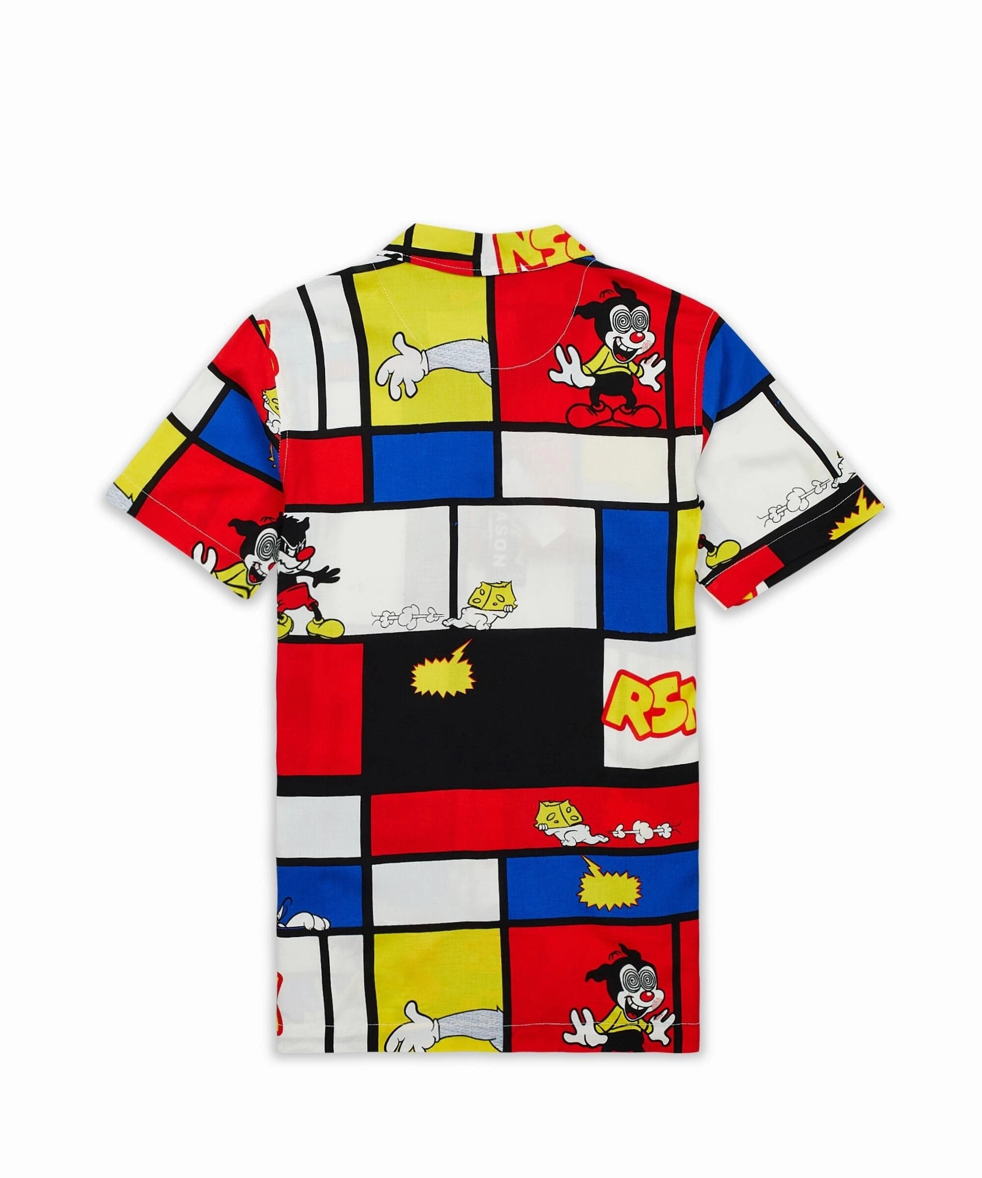 Plus Size Prank Allover Print Short Sleeve Shirt Double Chest Pocket Relaxed Sweatshirt