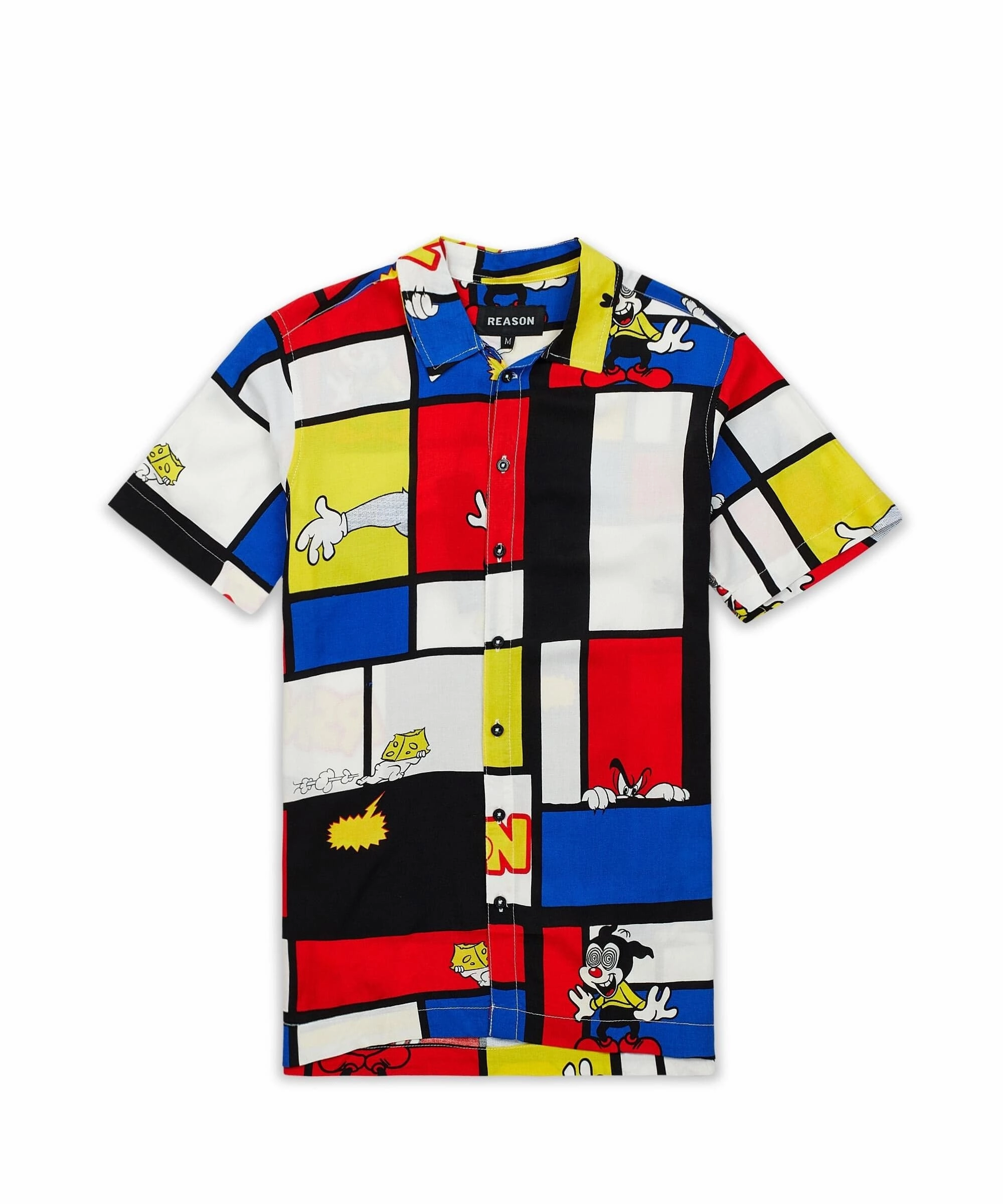 Plus Size Prank Allover Print Short Sleeve Shirt Grid Texture Fabric