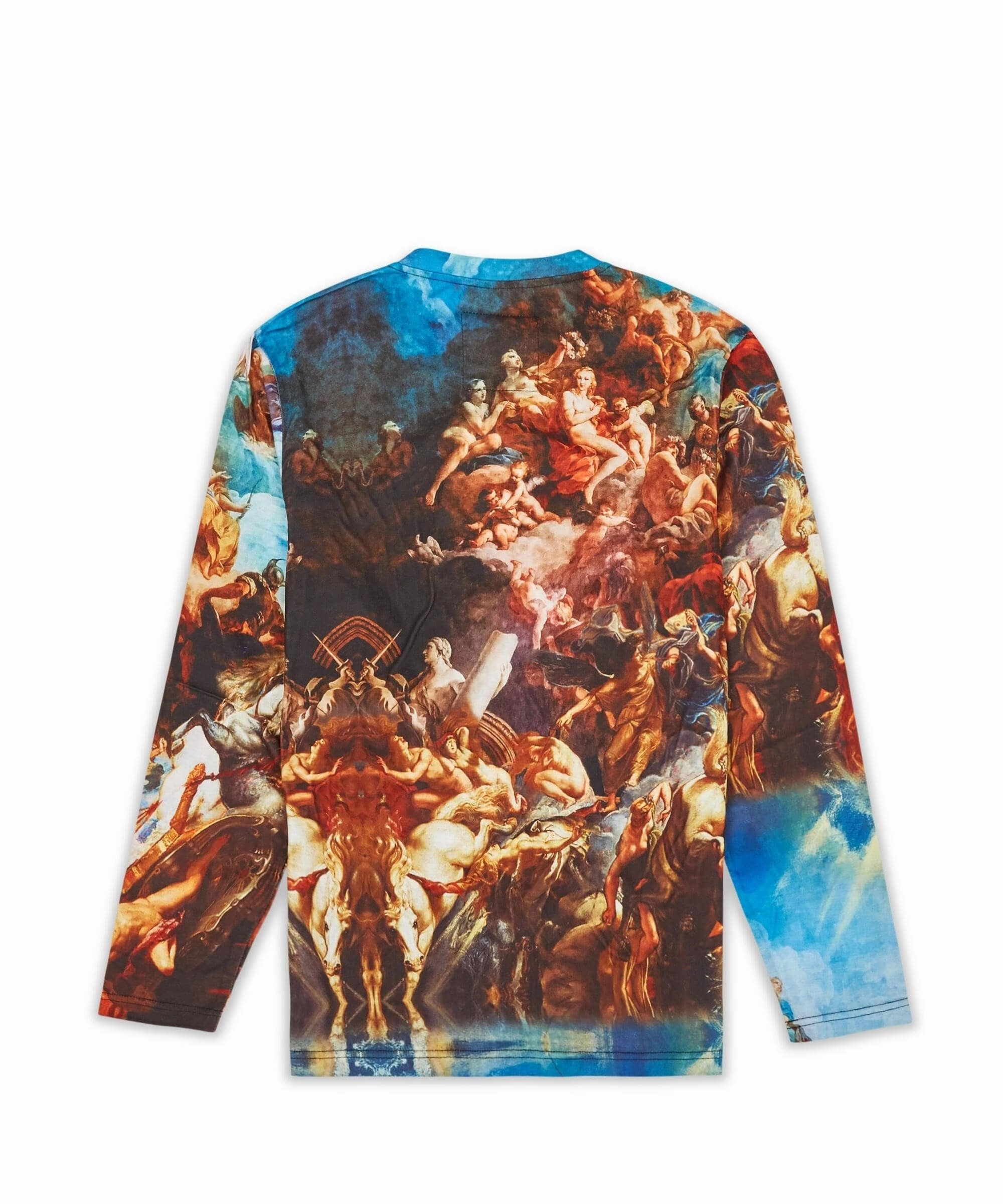 Plus Size Renaissance Long Sleeve Tee Silicone Print Detail Reinforced Buttonholes