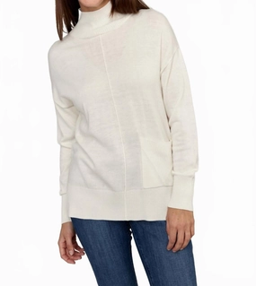 Pocket Detail Knit Sweater In Off White Casual Styling