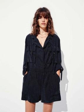 Pocket Loose Straight Jumpsuit No Chafe High Durability Thread