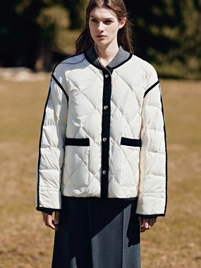 Heavy Duty Zippers elastic waistband Contrast Light Down Jacket