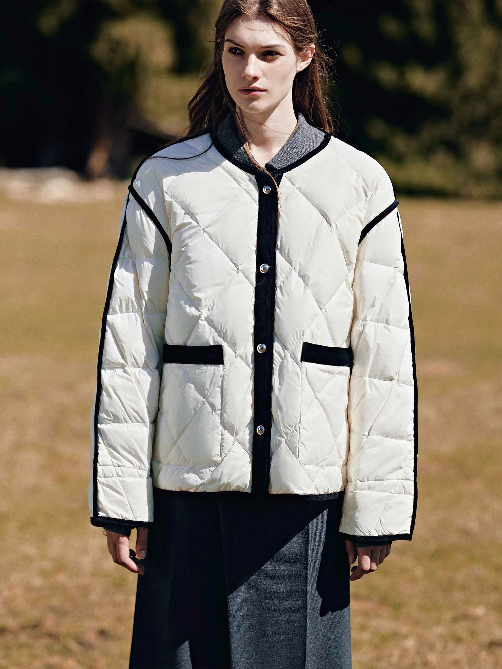 Contrast Light Down Jacket Multi Directional Stretch