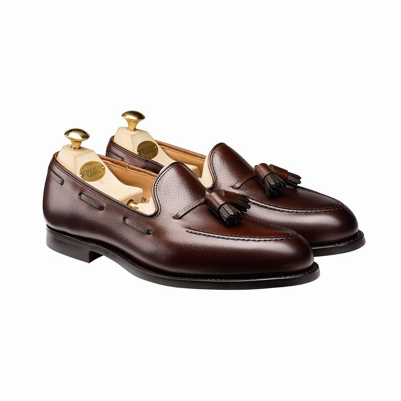 Cavendish Dark Brown Pebble Grain Professional Edge Effortless Leather Slip-ons