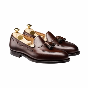 Cavendish Dark Brown Pebble Grain Professional Edge Effortless Leather Slip-ons