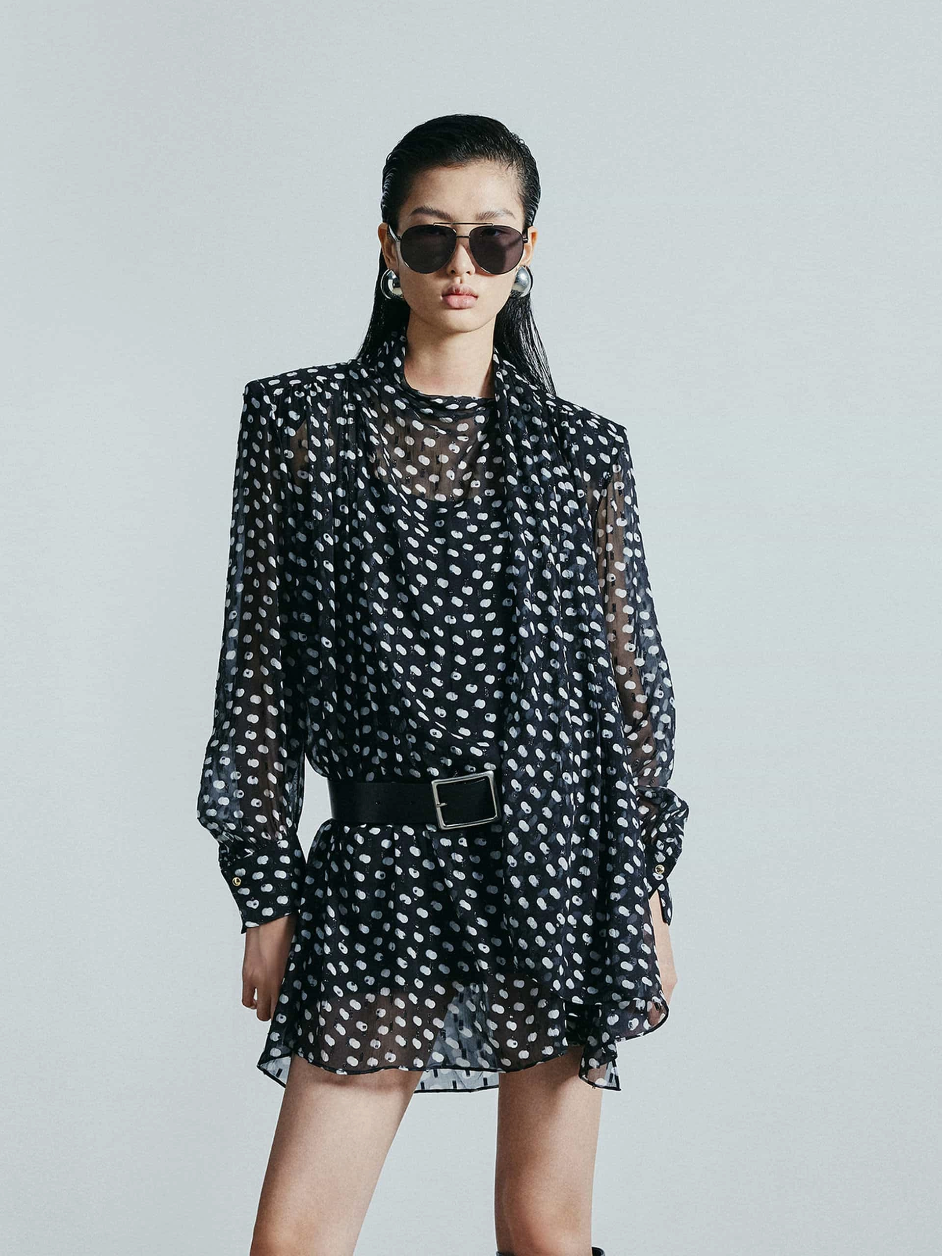 Sophisticated Look Polka Dot Silk Dress