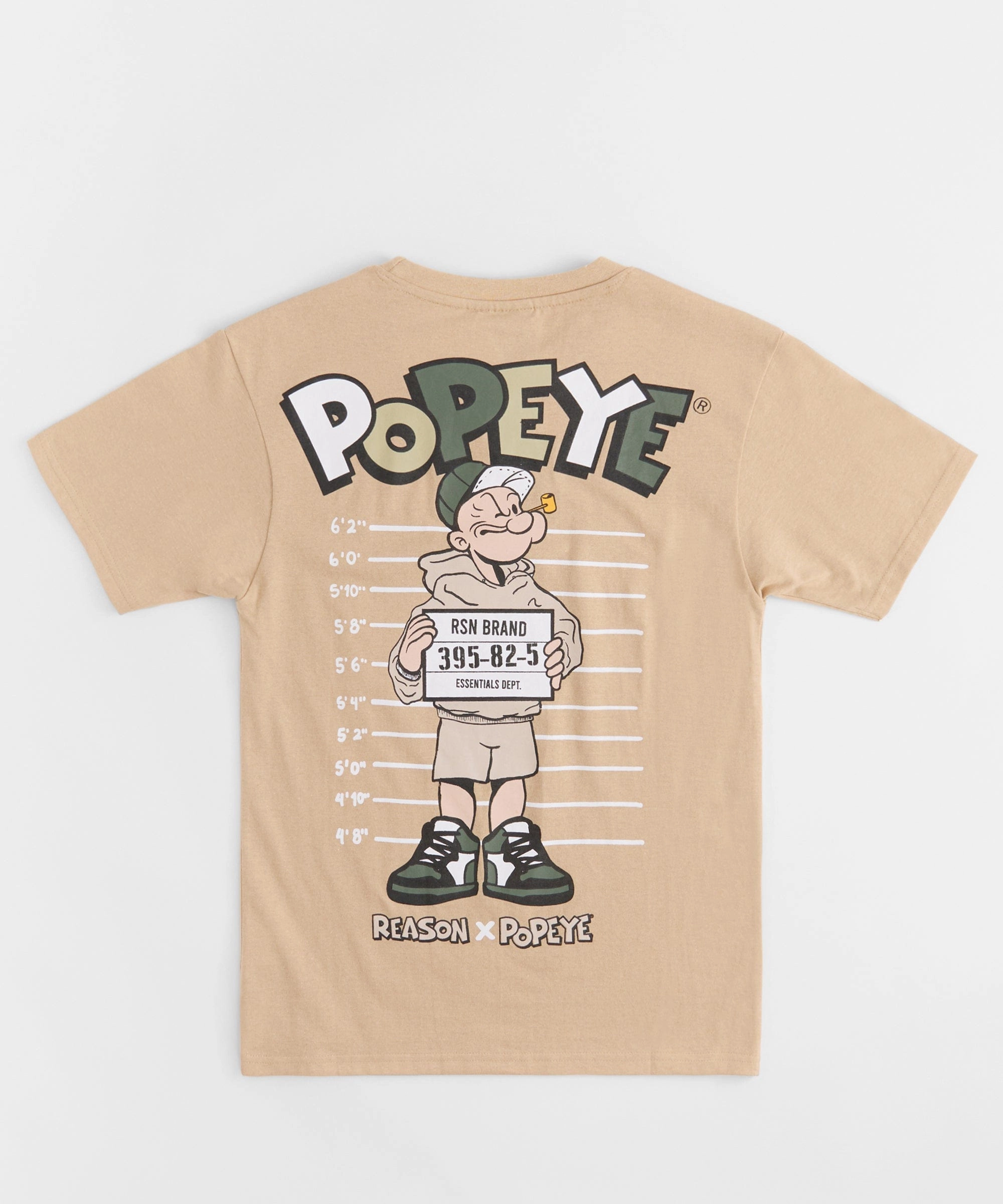 Popeye Mugshot Embroidered Short Sleeve Tee - Tan Classic Cut