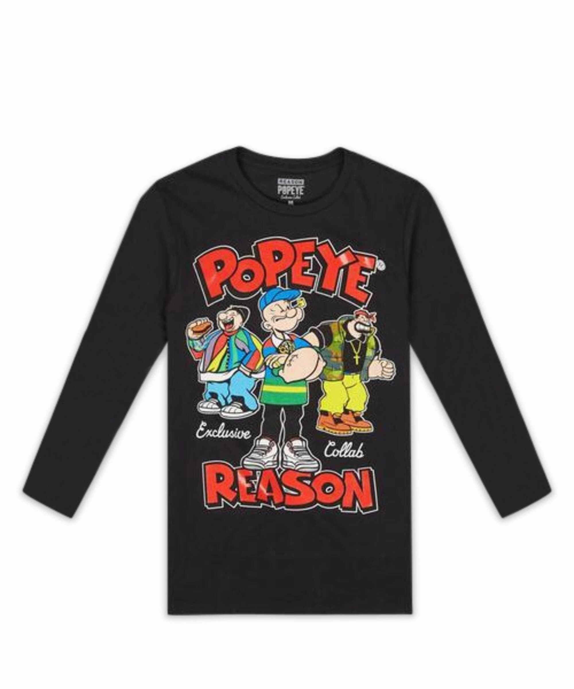 Drop Shoulder Silhouette Popeye Vintage Flex Long Sleeve Tee
