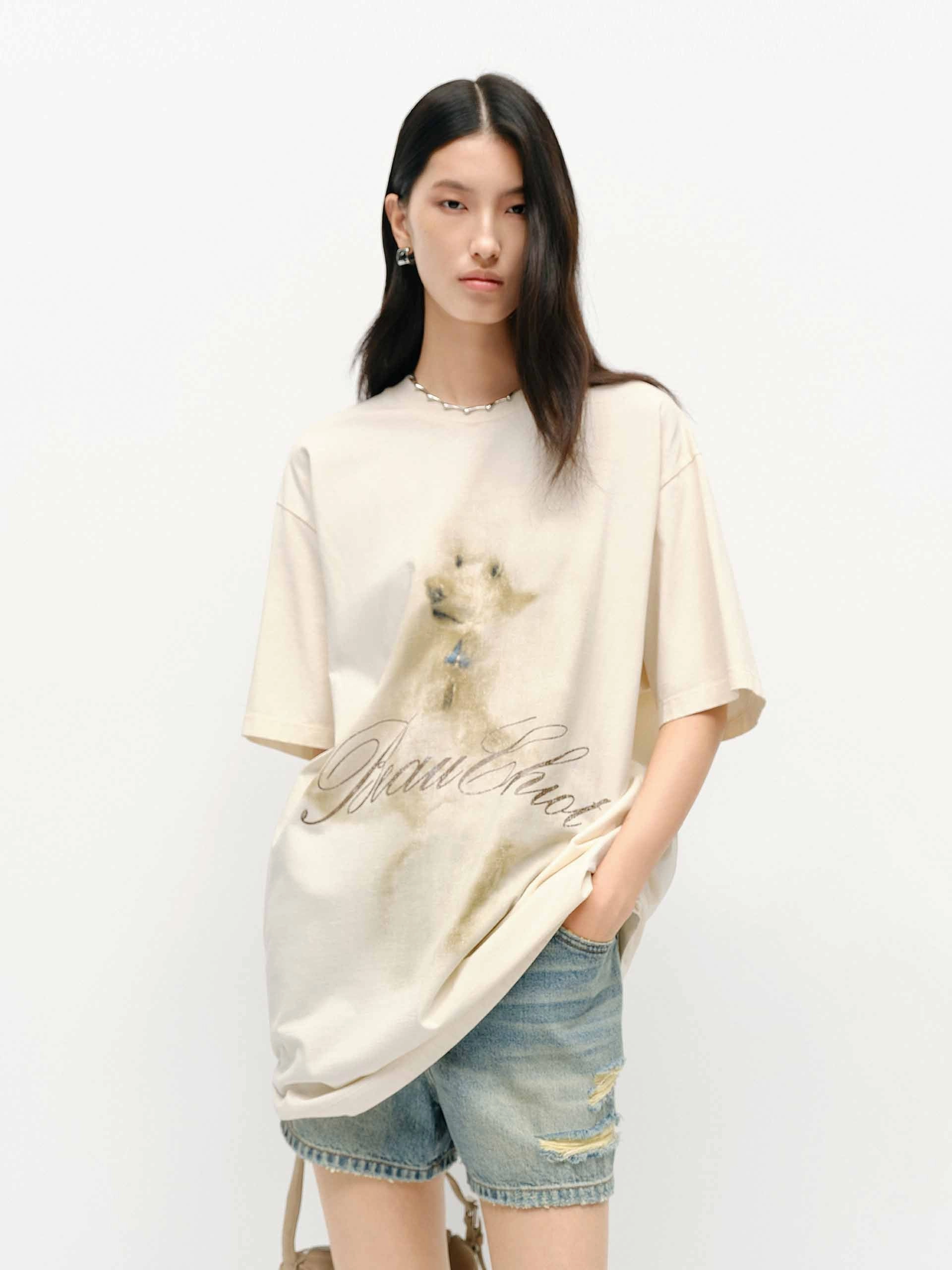Puppy Print Oversized T-shirt Limited Edition Relaxed Vibes