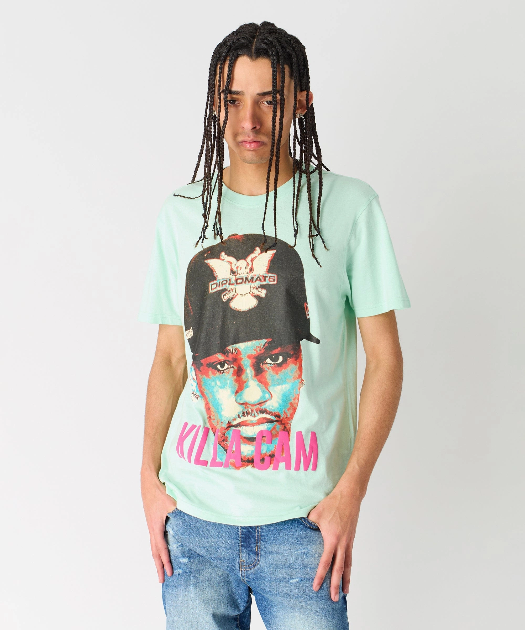 Portrait Short Sleeve Tee - Teal Distressed Texture
