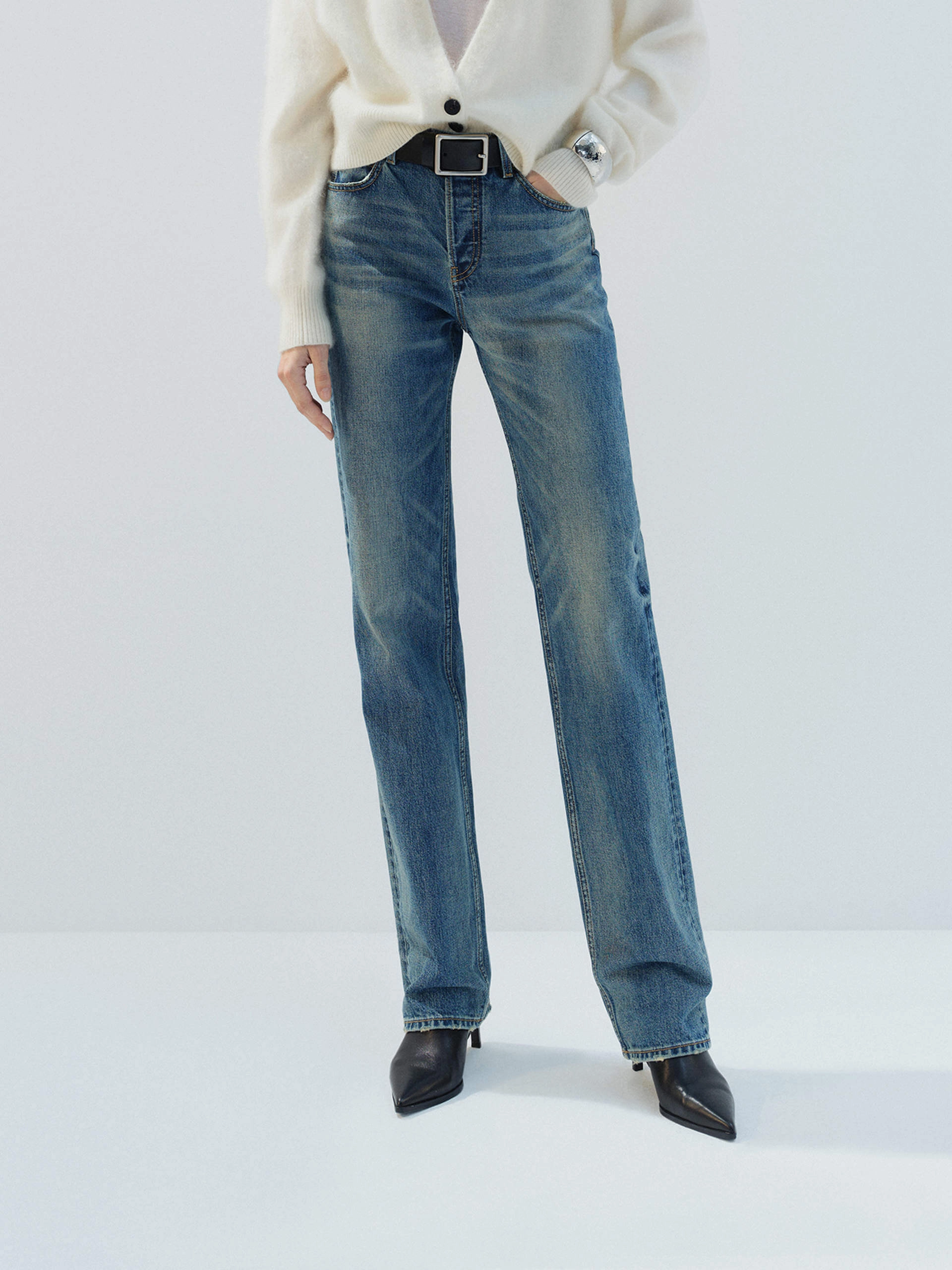 High Rise Full Length Jeans Daily Clothing Non Toxic Textile Certified