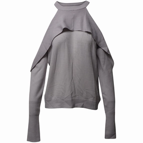 Casual Chic Look Dion Lee Cold Shoulder Sweater in Grey Merino Wool