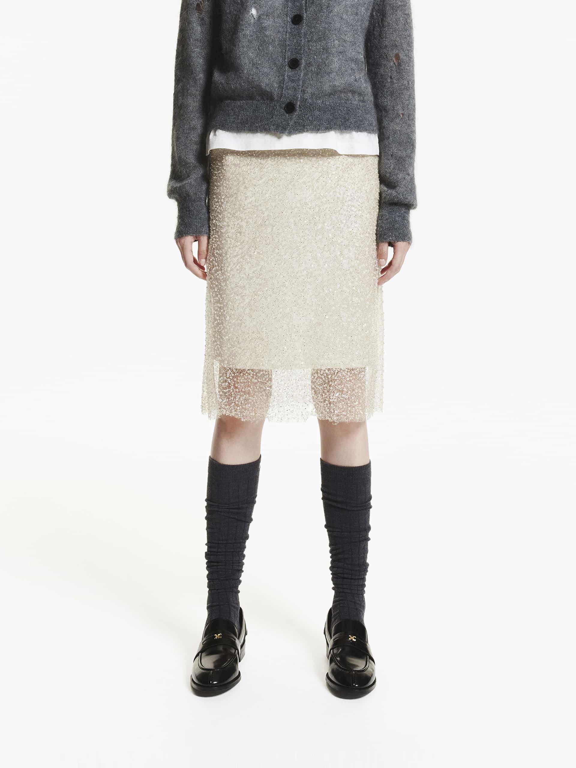 AbrasionResistantFabric Elasticated Waist Layered Skirt