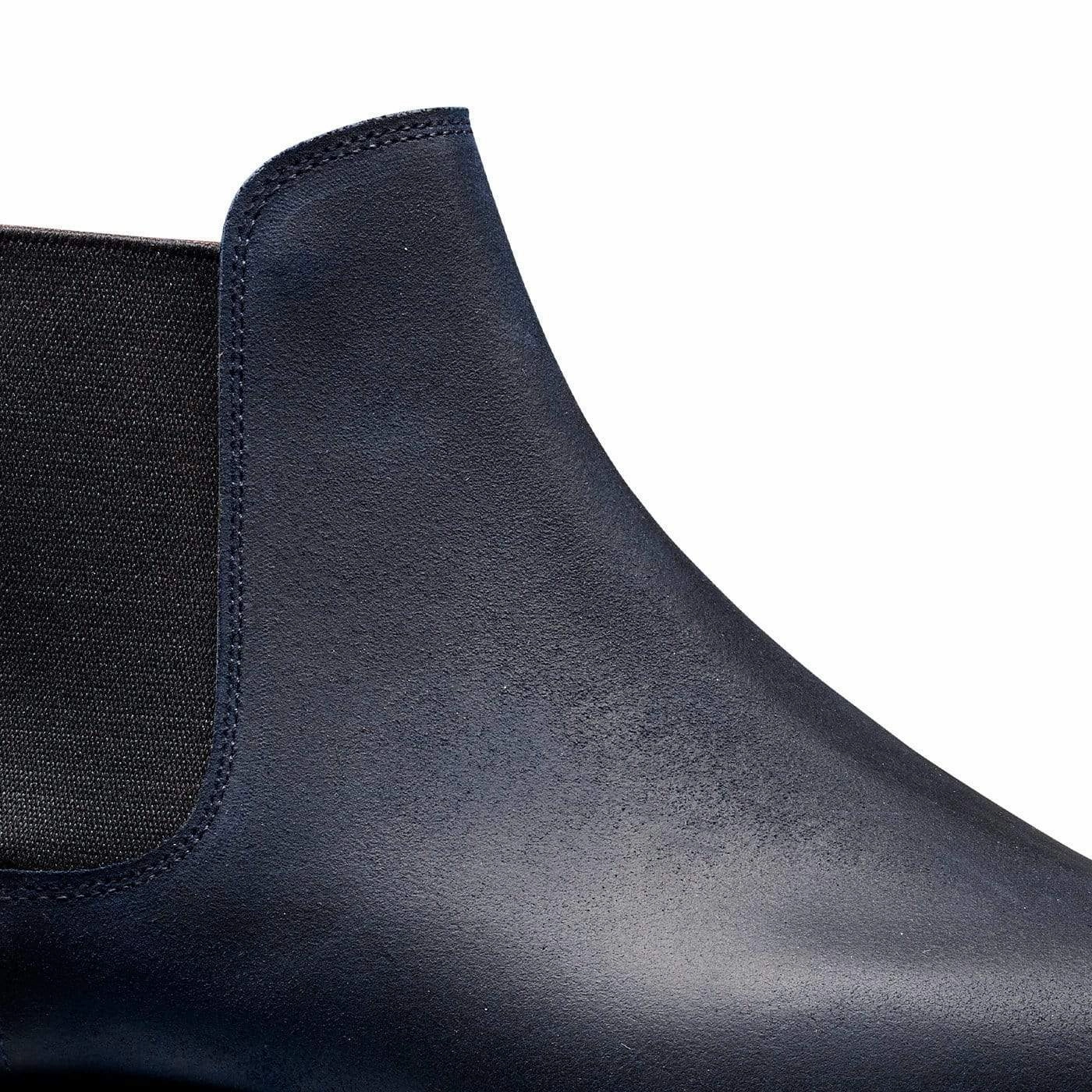 Ankle Coverage Square Toe Chelsea 5 Navy Rough-Out Suede