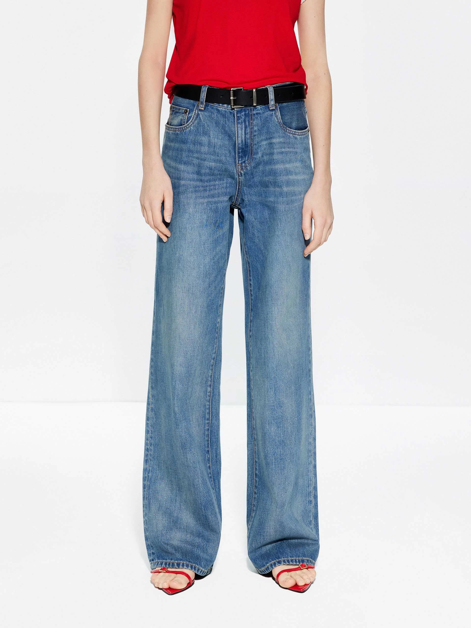 Comfy Cotton Straight Jeans Picnic Style Creative Look Minimalist Style All Around Fit