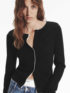 Layered Detail Knitted Cardigan Soft Touch Texture