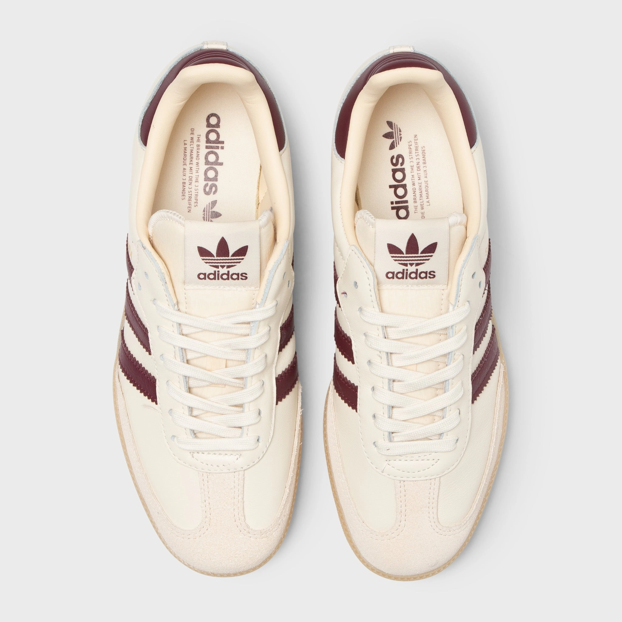 adidas Samba OG White / Red - Gum Rubber Traction Pattern