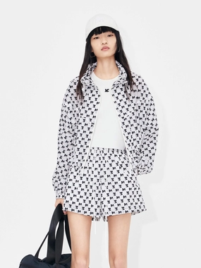 ErgonomicSleeves Printed Sheer Hoodie Jacket
