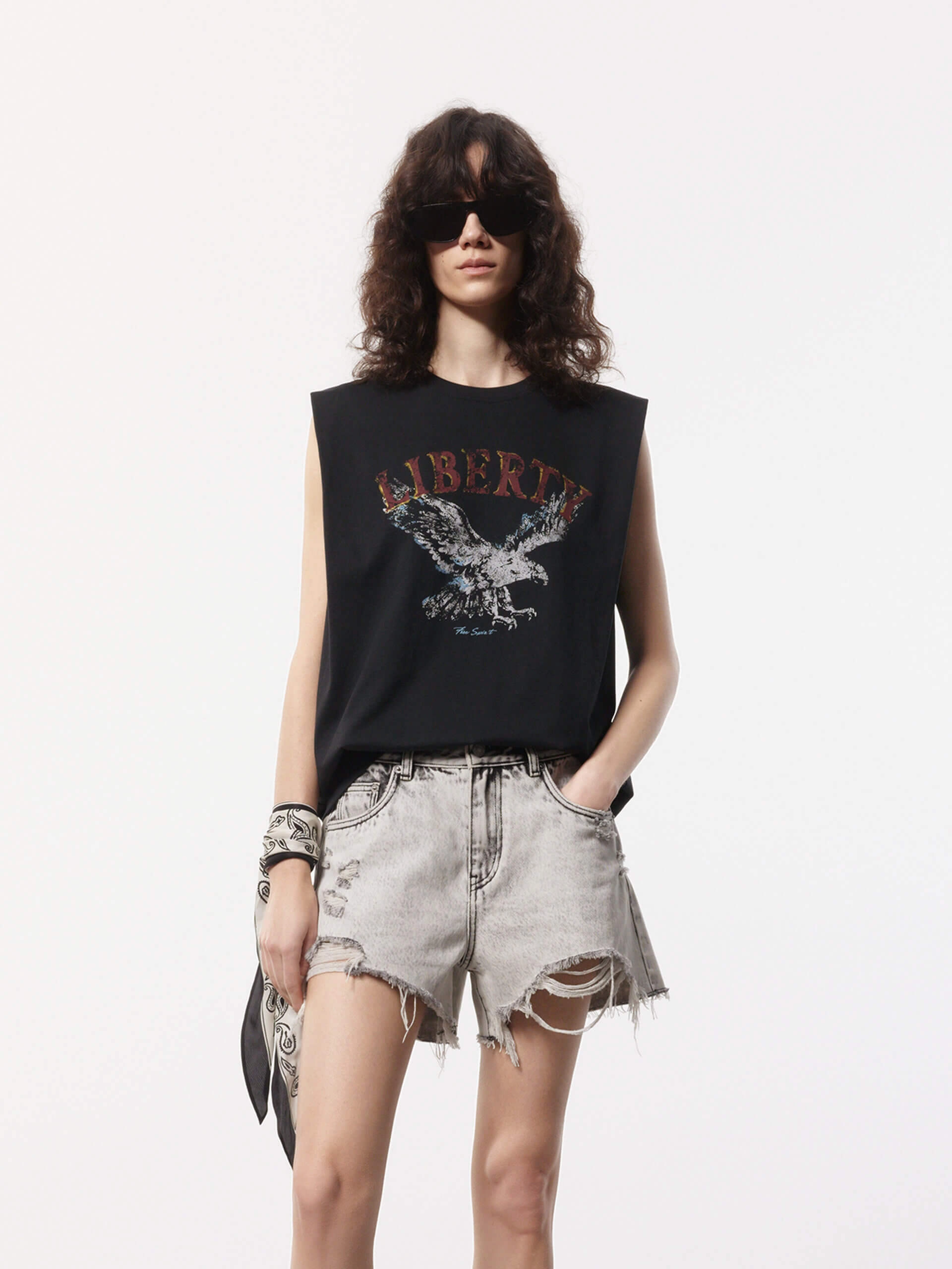 Printed Sleeveless T-shirt Everyday Top Perfectly Fit
