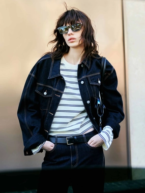 Fitted Denim Jacket NonRestrictive Movement Design Soft Interior Coating