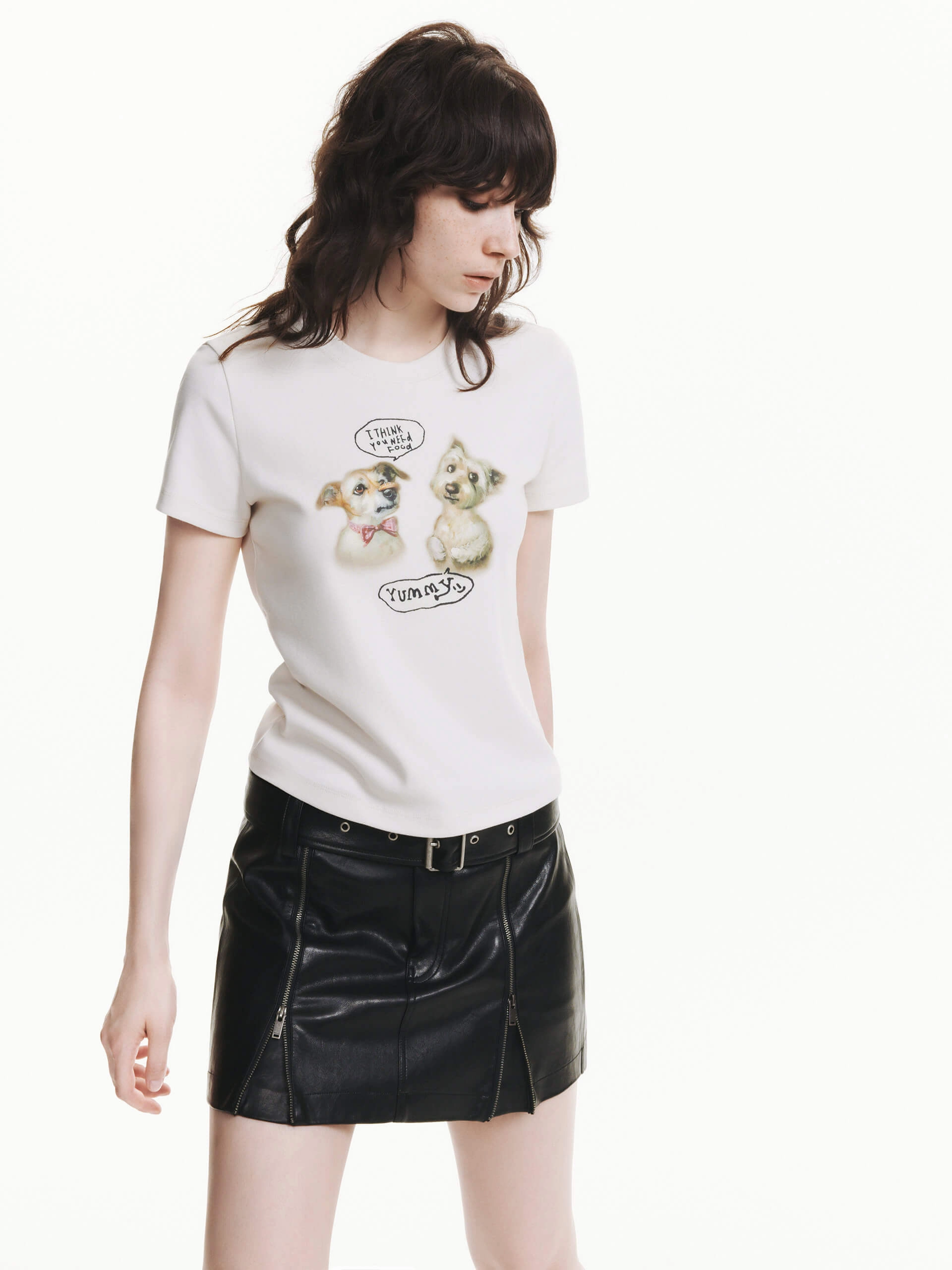 Puppy Print Fitted T-shirt Everyday Fit