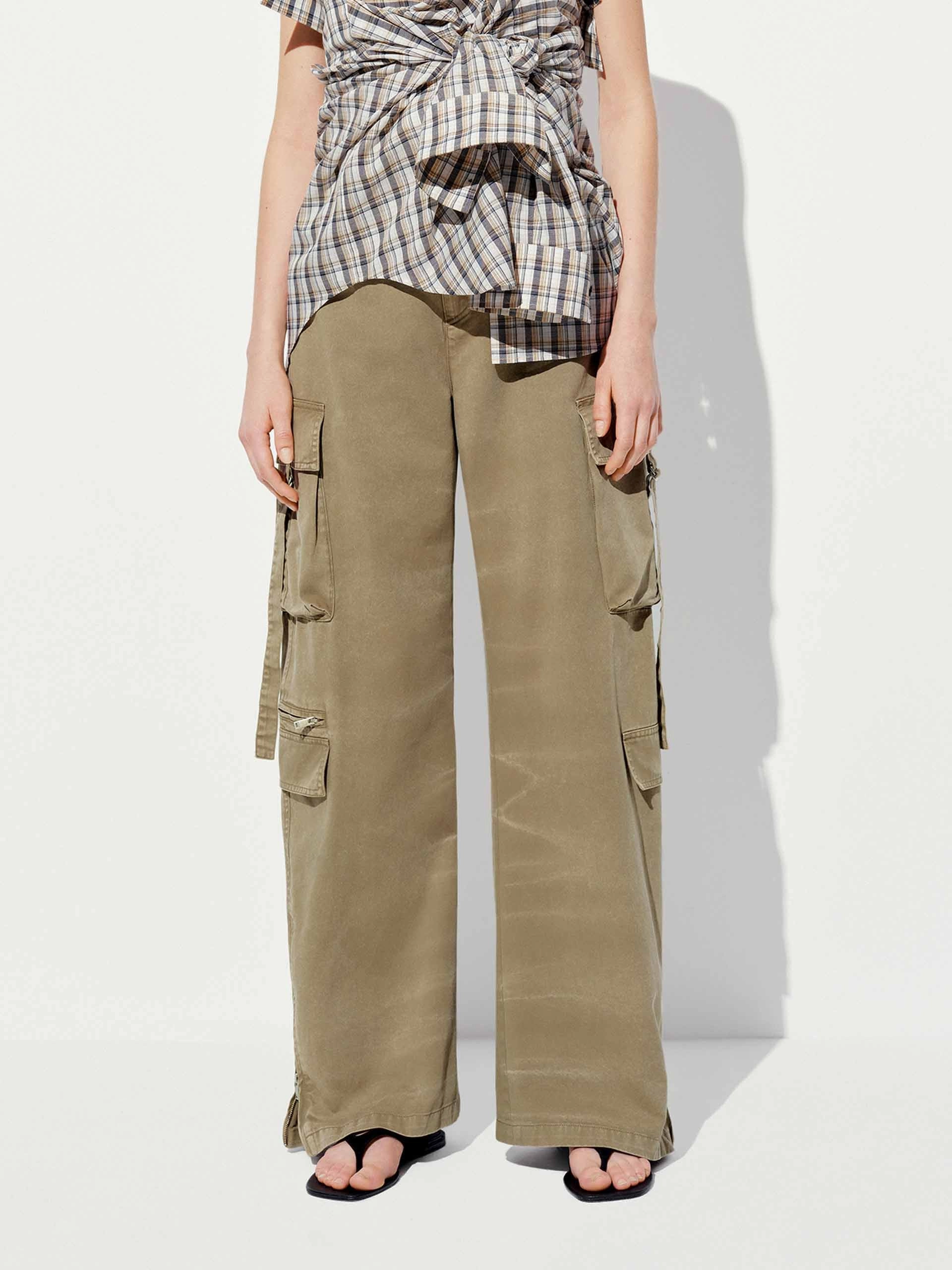 Pure Cotton Cargo Trousers Modern Waist