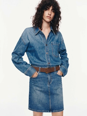 Chic Layering New Mood Pure Cotton Denim Dress