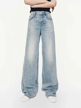 Pure Cotton Flared Jeans Home Comfort Autumn Days Elegant