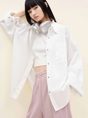 Pure Cotton Loose Shirt HypoallergenicMaterial Simple Pullover