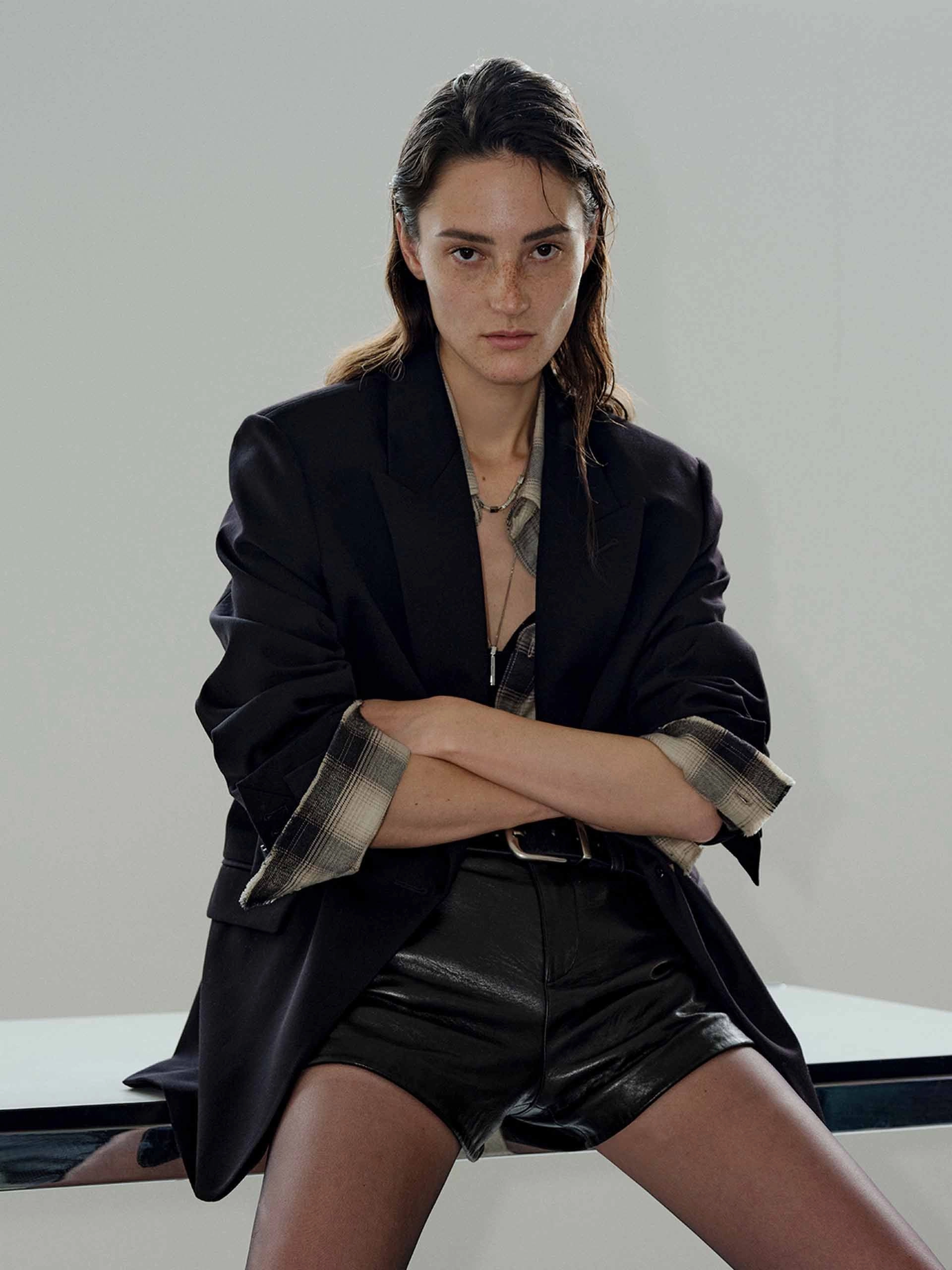 Pure Wool Structured Blazer Adjustable Belt