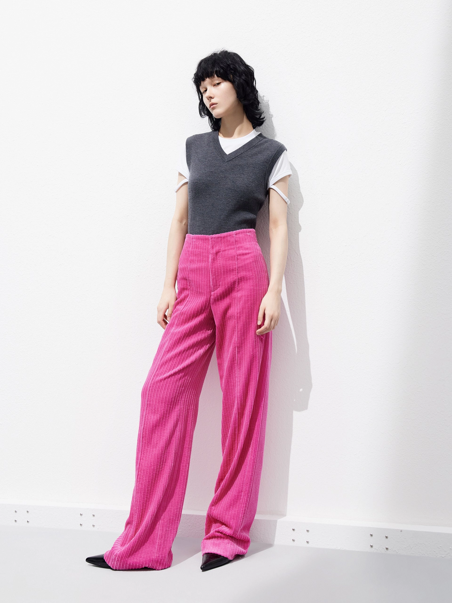 Corduroy Straight Trousers Casual Edge Lightweight Layer
